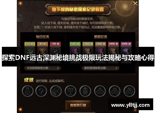 探索DNF远古深渊秘境挑战极限玩法揭秘与攻略心得