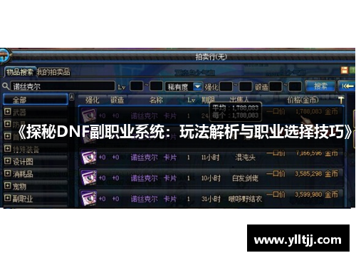 《探秘DNF副职业系统：玩法解析与职业选择技巧》